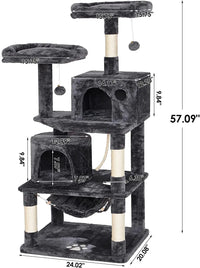 Large Cat Tree Tower With Sisal Hammock Fur and Paper Pet Play Toys for Big Cats Cat Condo