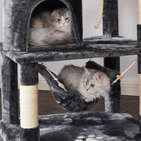 Large Cat Tree Tower With Sisal Hammock Fur and Paper Pet Play Toys for Big Cats Cat Condo