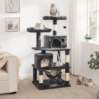 Large Cat Tree Tower With Sisal Hammock Fur and Paper Pet Play Toys for Big Cats Cat Condo