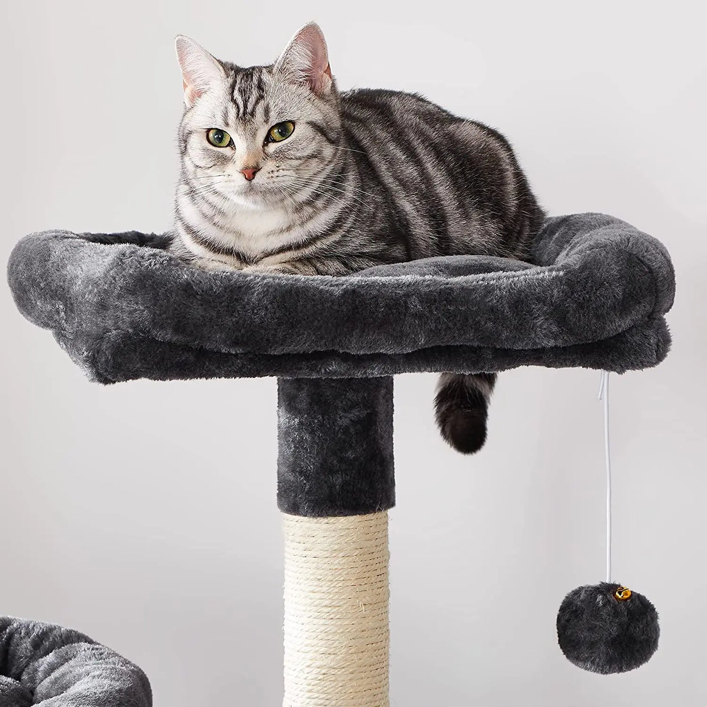 Large Cat Tree Tower With Sisal Hammock Fur and Paper Pet Play Toys for Big Cats Cat Condo